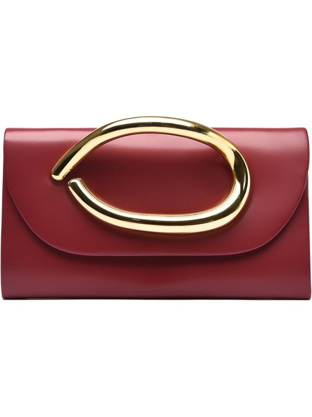 〽️Womens Burgundy Vegan Leather Gold Handle Clutch Purses Formal Evening Handbag